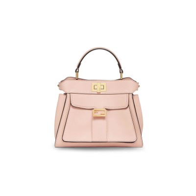 FENDI NAPPA POCKET MINI PEEKABOO ICONIC SATCHEL BABY PINK 8BN244AMCXF0J2F (23*18*11cm)